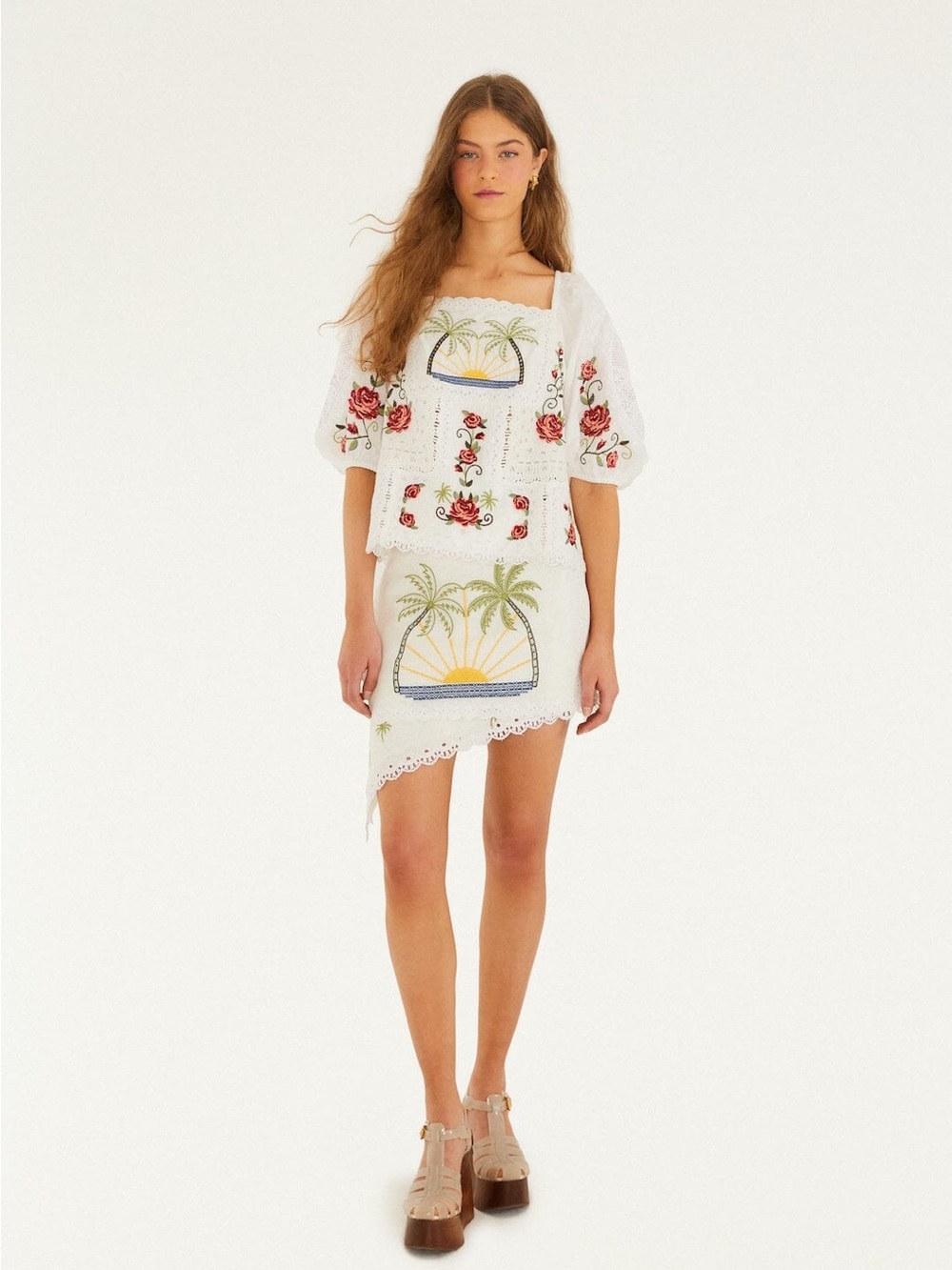 Off-White Tropi Scarf Embroidered Mini Skirt